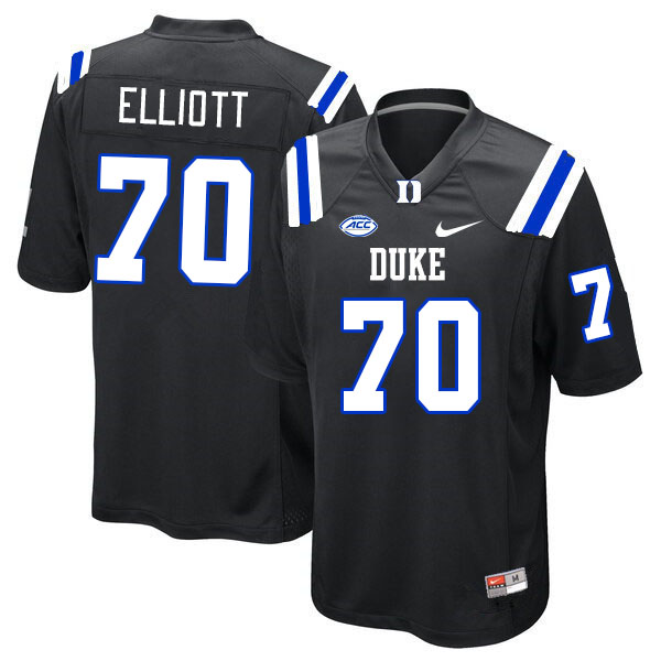 Duke Blue Devils #70 Scott Elliott College Football Jerseys Stitched Sale-Black